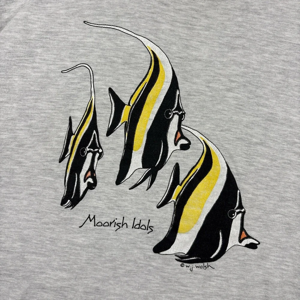 Vintage 90s Moorish Idols Fish Single Stitch T Shirt XL Hanes Beefy USA Hawaii